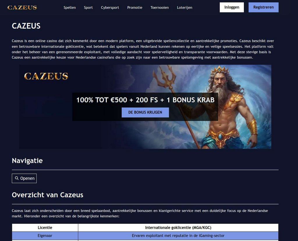 Cazeus Casino Site Evaluation 2026
